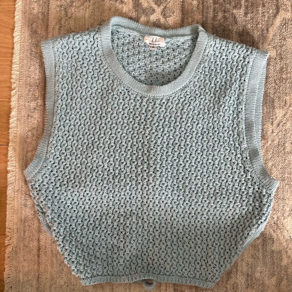 Light Blue Knit Sleeveless Top